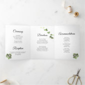 Vert anglais Ivy Vine Aquarelle Mariage Tri-Fold (Intérieur)