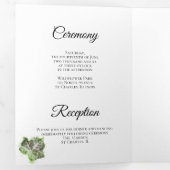 Vert anglais Ivy Vine Aquarelle Mariage Tri-Fold (Intérieur en premier)
