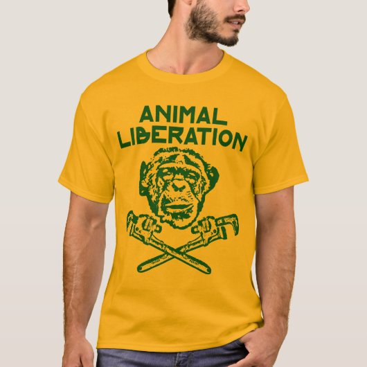 Vert animal de T-shirt de libération (Devant)