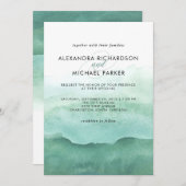 Vert aquarelle | Faire-part de mariage (Devant / Derrière)
