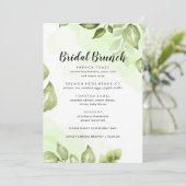 Vert Aquarelle Floral Bridal Brunch Menu (Debout devant)