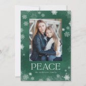 Vert aquarelle Froid Peace Carte photo de vacances (Devant)