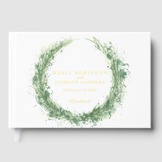 Vert aquarelle herbe mariage sauge vert (Recto)