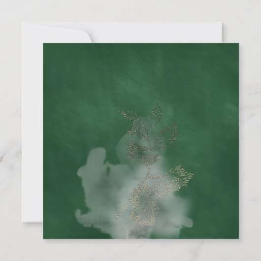 Vert atmosphérique Faire-part de mariage moderne (Dos)