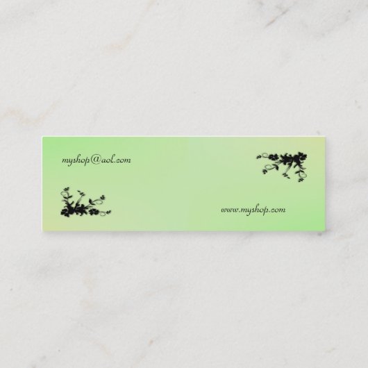 Vert avec baiser jaune Élégant Carte de visite (Dos)