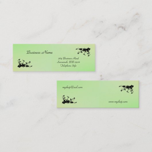 Vert avec baiser jaune Élégant Carte de visite (Devant / Derrière)