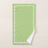 Vert avec bordure blanche (Serviette à main)