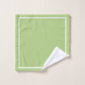 Vert avec bordure blanche (Gant de toilette)