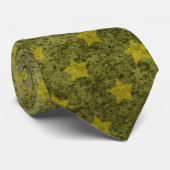 Vert avec étoiles fanées Cravate design unique (Roulé)