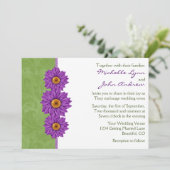 Vert avec Faire-part de mariage de fleurs violette (Debout devant)