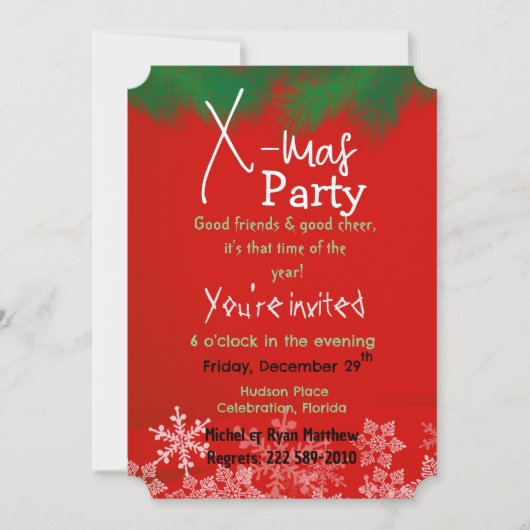 Vert avec invitation rouge (Devant)