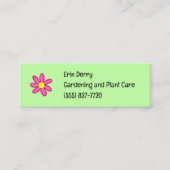 Vert avec minuscule Carte de visite rose (Devant)