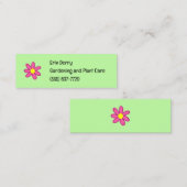 Vert avec minuscule Carte de visite rose (Devant / Derrière)