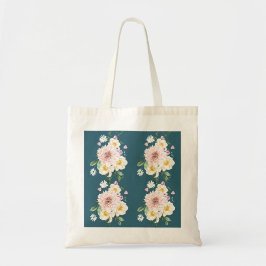 Vert avec sac fourre-tout fleuri (Devant)