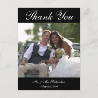 Vert. B&W Aangepaste trouwfoto Dank u