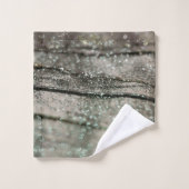 Vert Beige Océanique Paillettes Glam 1 (Gant de toilette)