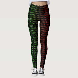 Vert binaire et rouge avec des espaces Leggings