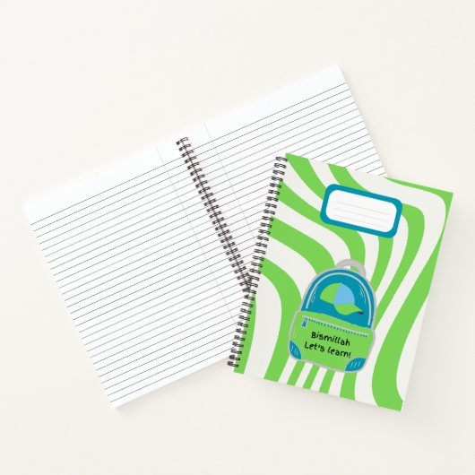 Vert "Bismillah Apprenons !" Carnet (Intérieur)