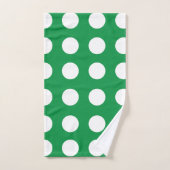 Vert Blanc À pois Féminin Chic (Serviette à main)
