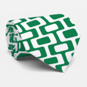 Vert & blanc Abstrait Moderne Cravate rétro (Roulé)
