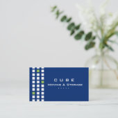 Vert blanc bleu de boîte de carte de visite de (Debout devant)