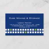 Vert blanc bleu de boîte de carte de visite de (Dos)