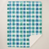 Vert Blanc Bleu Trappe Plaid Noël (Devant)