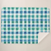 Vert Blanc Bleu Trappe Plaid Noël (Devant (Horizontal))