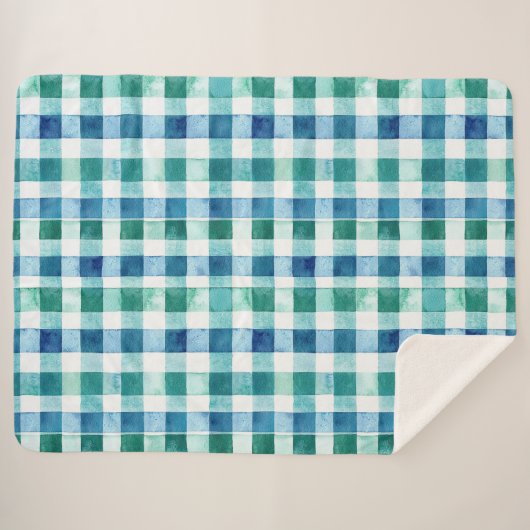 Vert Blanc Bleu Trappe Plaid Noël (Devant (Horizontal))