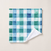Vert Blanc Bleu Trappe Plaid Noël (Gant de toilette)