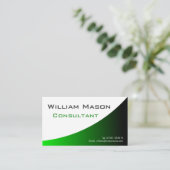 Vert blanc courbé, Carte de visite professionnel (Debout devant)