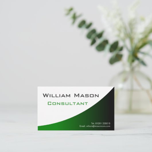 Vert blanc courbé, Carte de visite professionnel (Debout devant)