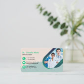 Vert blanc Créatif Moderne Carte de visite Médical (Debout devant)