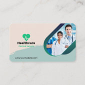 Vert blanc Créatif Moderne Carte de visite Médical (Dos)