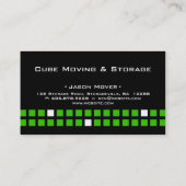 Vert blanc de noir de boîte de carte de visite de (Dos)