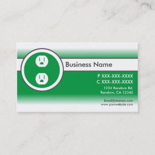 Vert blanc fade personnalisé électricien cartes de