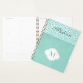 Vert blanc floral Pastel tendance Monogramme (Devant avec enveloppe)