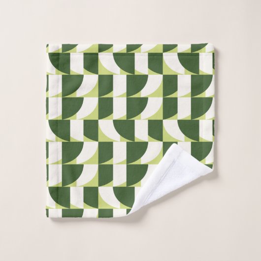 Vert blanc géométrique Art Abstrait (Gant de toilette)