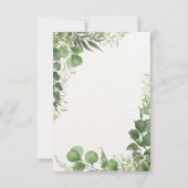 Vert Blanc Illustré Faire-part de mariage floral (Dos)