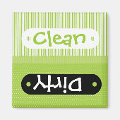Vert Blanc Motifs Clean Lave-vaisselle Magnet (Devant)