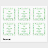 Vert Blanc Nuage Cadre produit Étiquette Coeurs (Feuille)