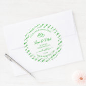 Vert Blanc Nuage Cadre produit Étiquette Coeurs (Enveloppe)