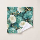 Vert blanc or Rose Floral (Gant de toilette)