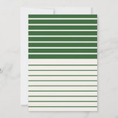 Vert blanc rayé Invitation de fête d'anniversaire (Dos)