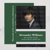 Vert/Blanc Stripes Couleur de l'école Invitation G (Devant / Derrière)