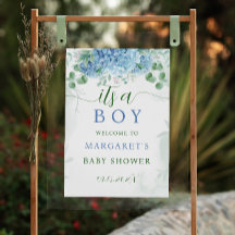 Vert bleu C'est un garçon Baby shower Affiche de b