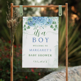 Vert bleu C'est un garçon Baby shower Affiche de b