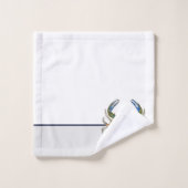 Vert Bleu Crabe Gris Côtier marin (Gant de toilette)