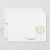 Vert bleu Dandelions Aimer Mariage Carte de remerc (Devant)