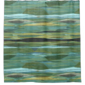 Vert bleu et gris Art moderne Douche rideau (Devant)